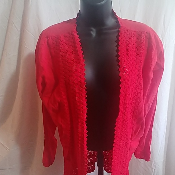 Soft surroundings open light cardigan waterfall - Picture 2 of 6